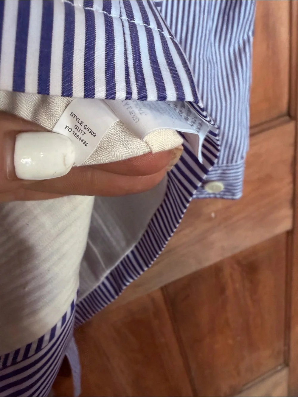 Title J.Crew – Blue White Striped Utility Anorak Jacket Tie Waist – Sz. PM